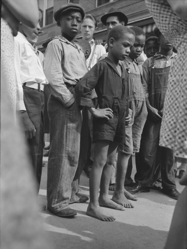 Boys In Crowd, National Rice Festival, Crowley, Louisiana By Russell Lee