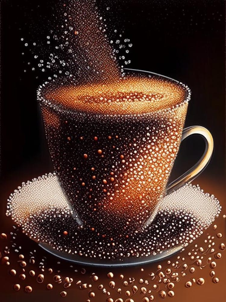 Coffee Pointillism Cocktail Poster