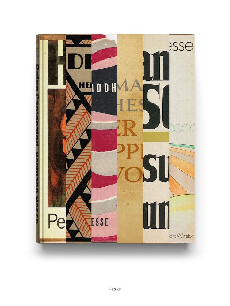 Hermann Hesse - Book Lover Abstract Print -First Edition Covers