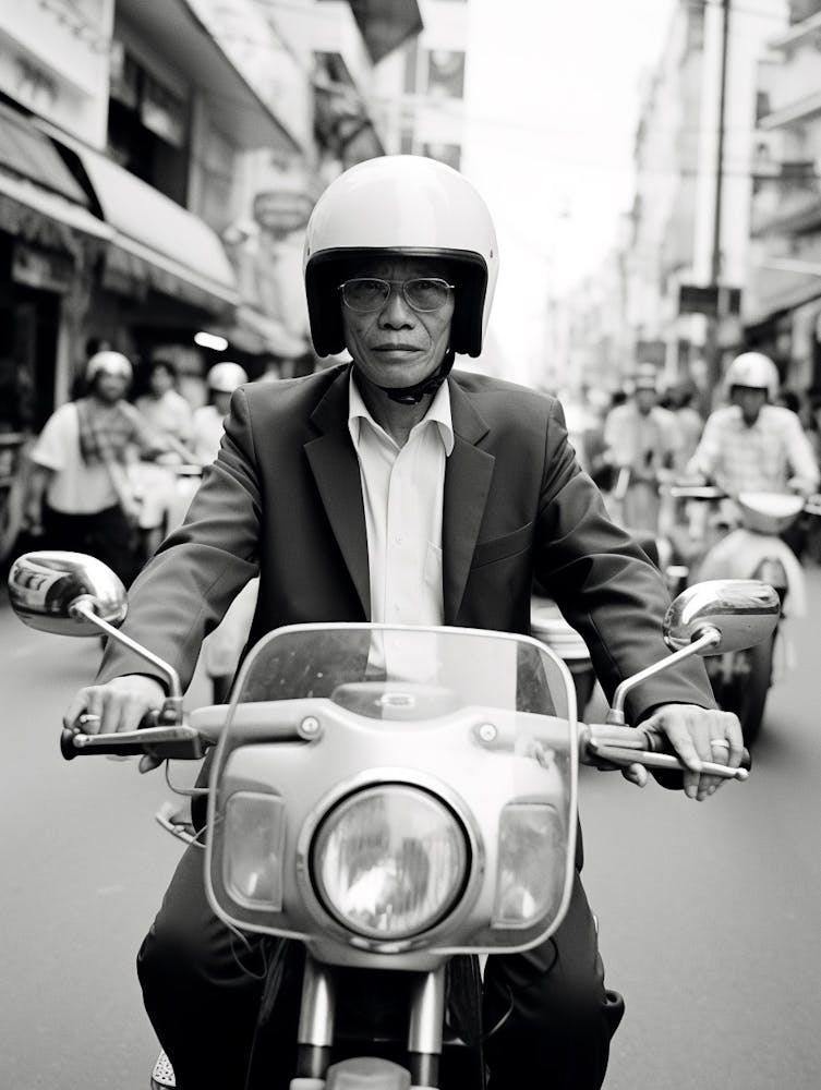 Ho Chi Minh City, Vietnam, Black And White Old Photo 4