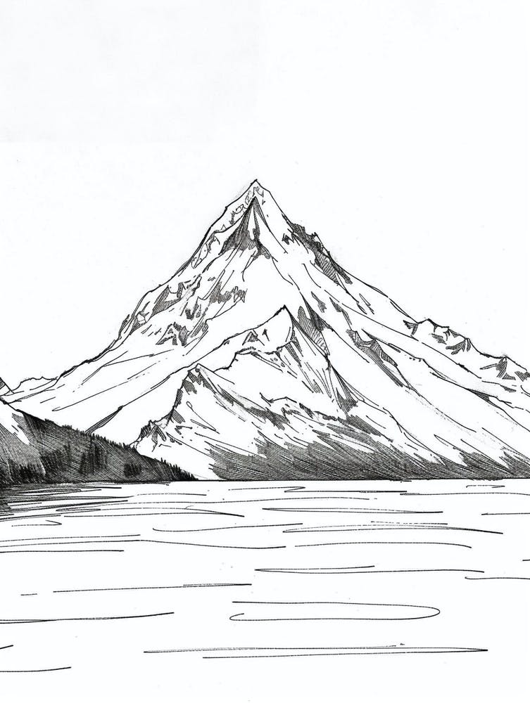 Mount Washington Usa Line Drawing 4