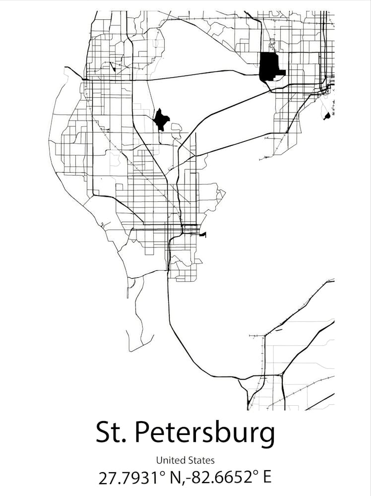 St. Petersburg, United States Minimalist Map