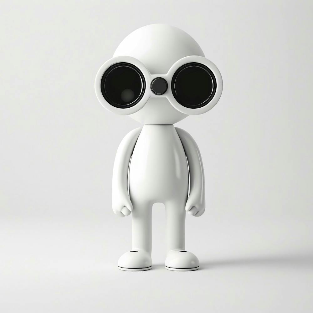 White Figure With Binoculars 1