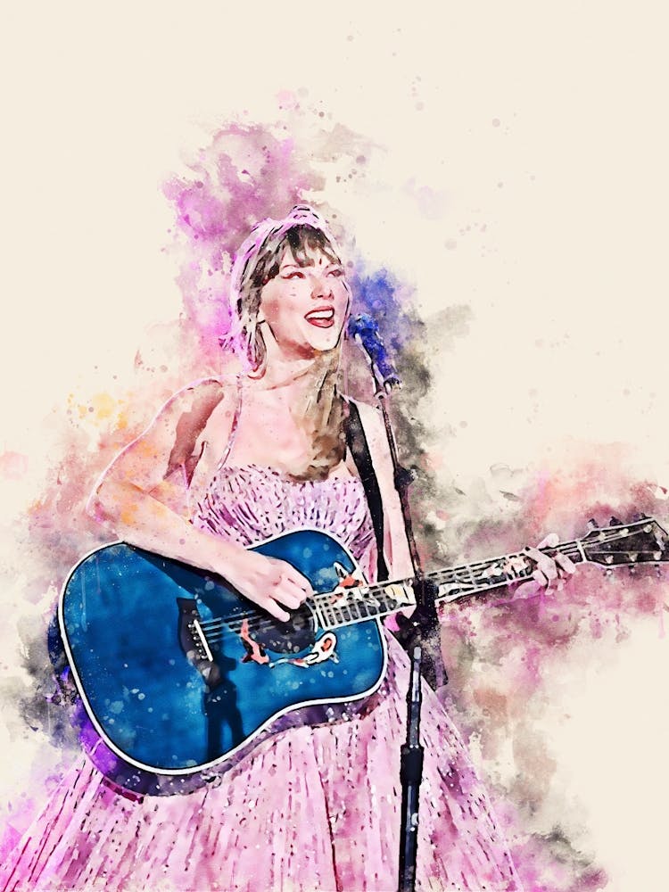 Taylor Swift Watercolor Painting 3