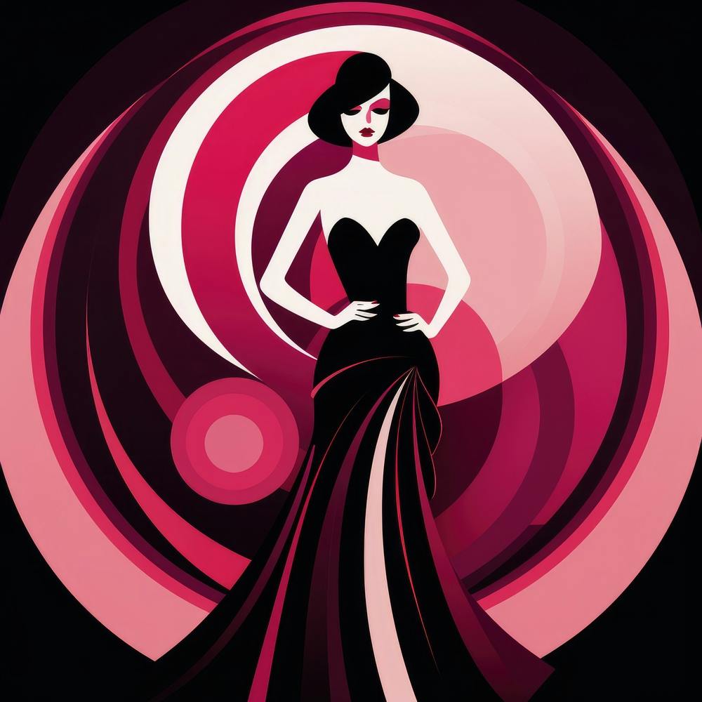 Fashion Woman In Black Dress