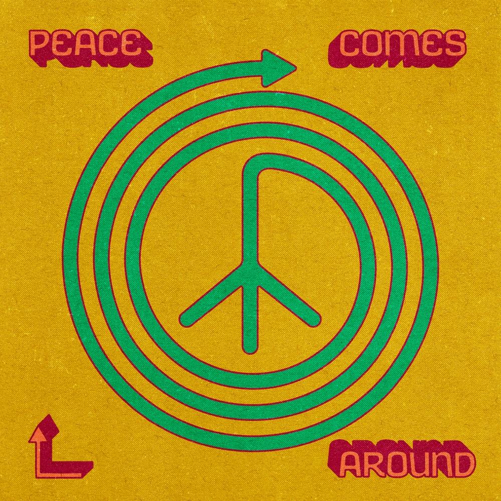 Peace Comes Around Yellow Square