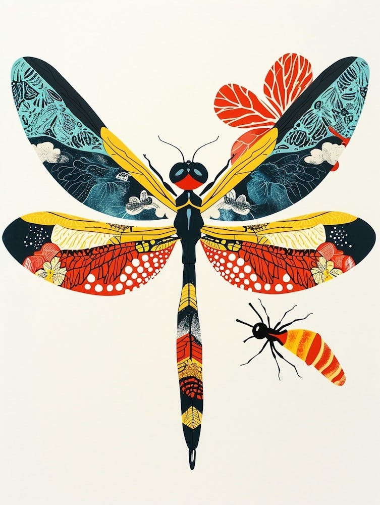 Colourful Insect Illustration Damselfly 1