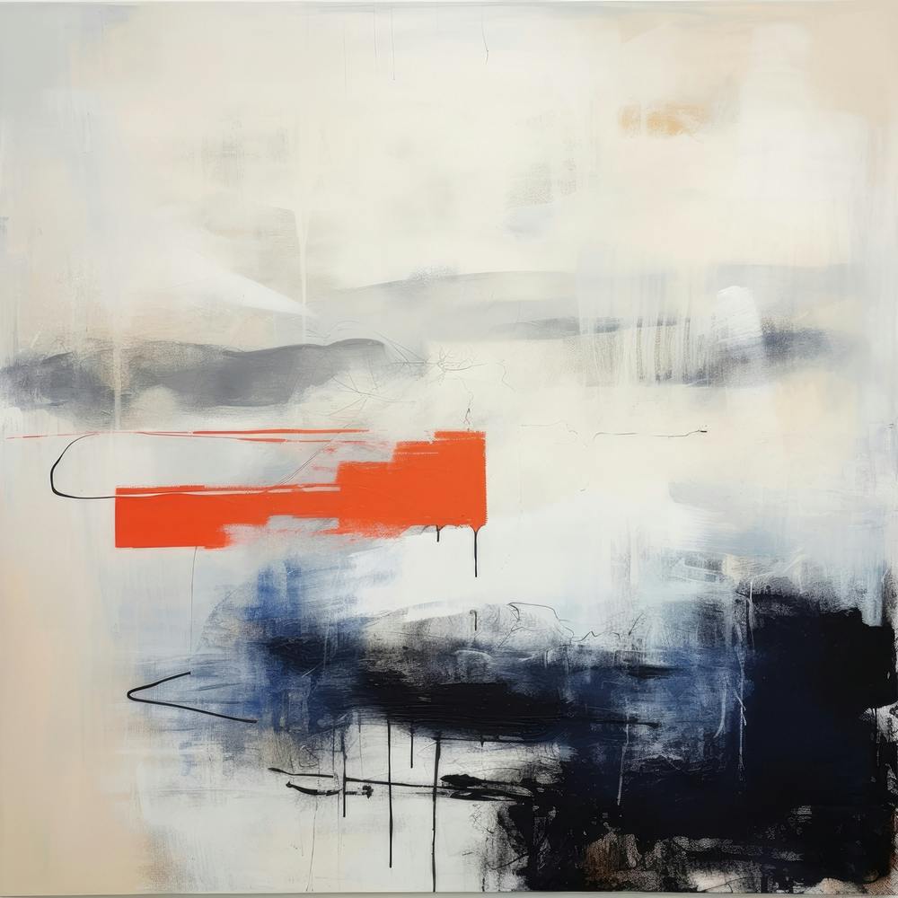 Touch Of Red Contemporary Landscape 1