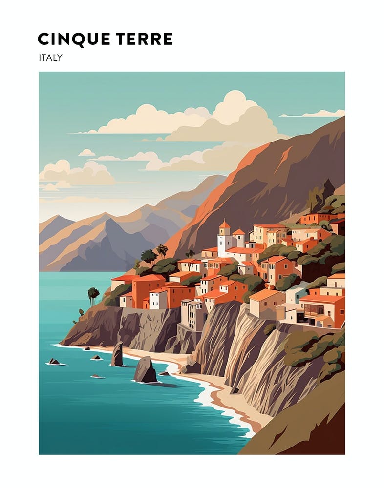 Cinque Terre Italy 1 Hiking Trail Landscape Poster