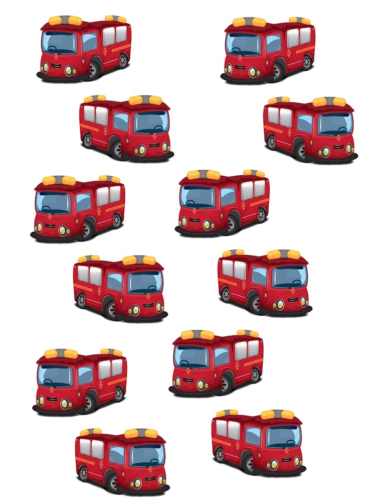 Red fire engine pattern