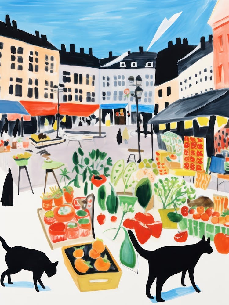 The Food Market In Oslo 2 Illustration
