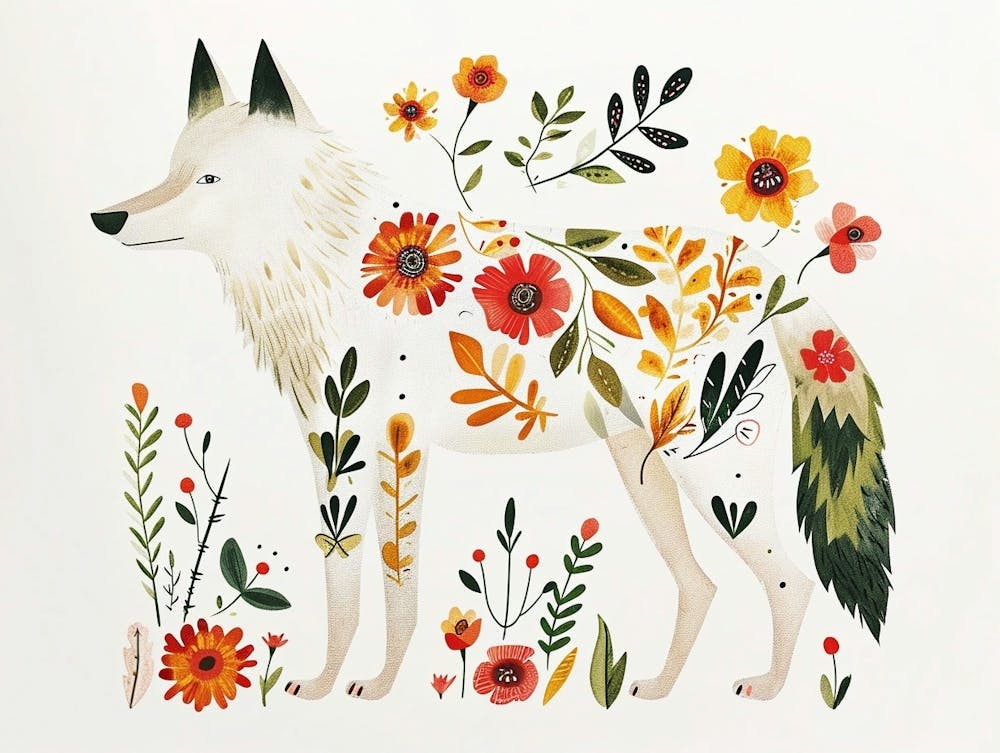 Little Floral Arctic Wolf 4