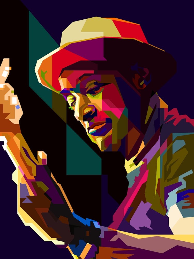 Marcus Miller Bass Jazz Musician Pop Art WPAP