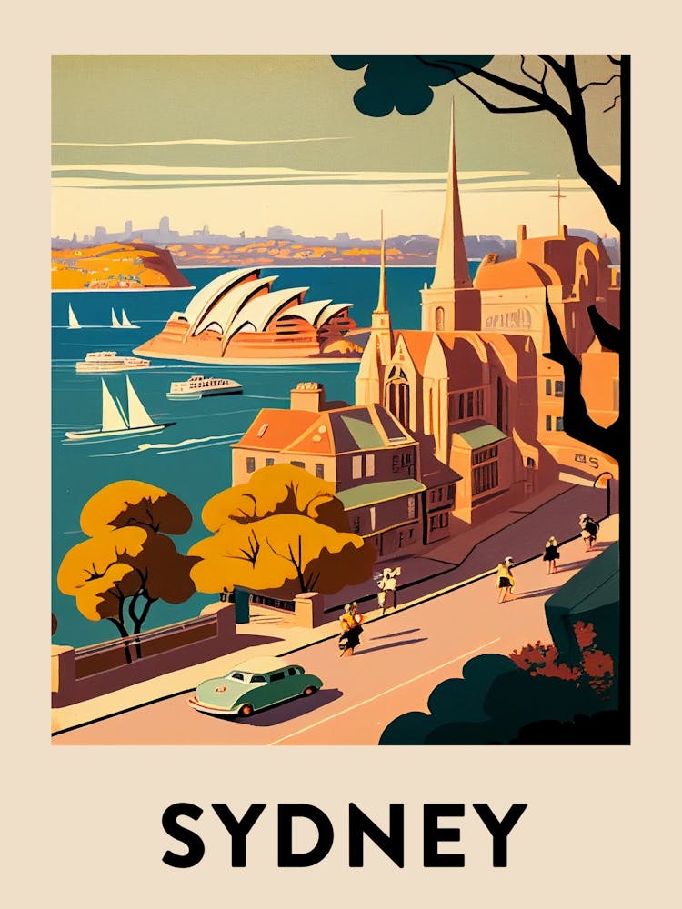 Sydney 2 Vintage Travel Poster