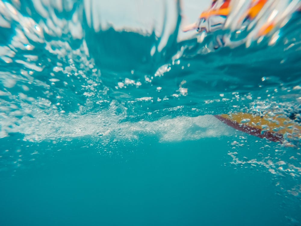 Underwater View Of A Moving Inflatable Ring That Floating In The Water