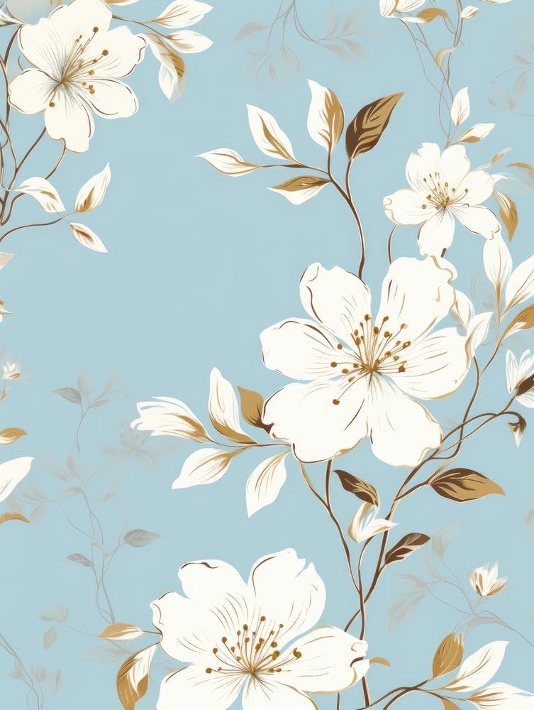 Wallpaper With White Flowers