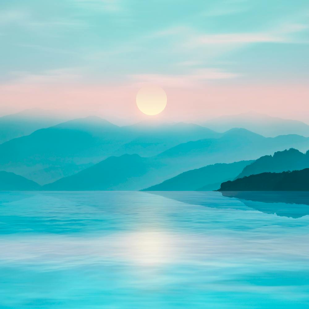 Calm Water In Turquoise Square