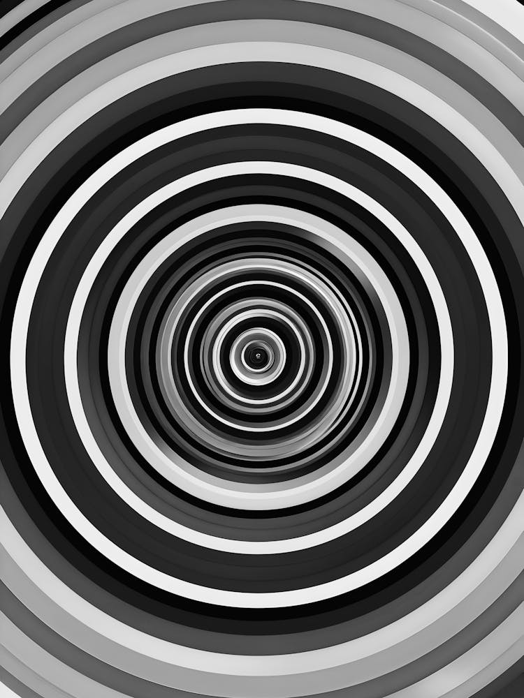 Schwarz-Weiße Abstrakte Spirale