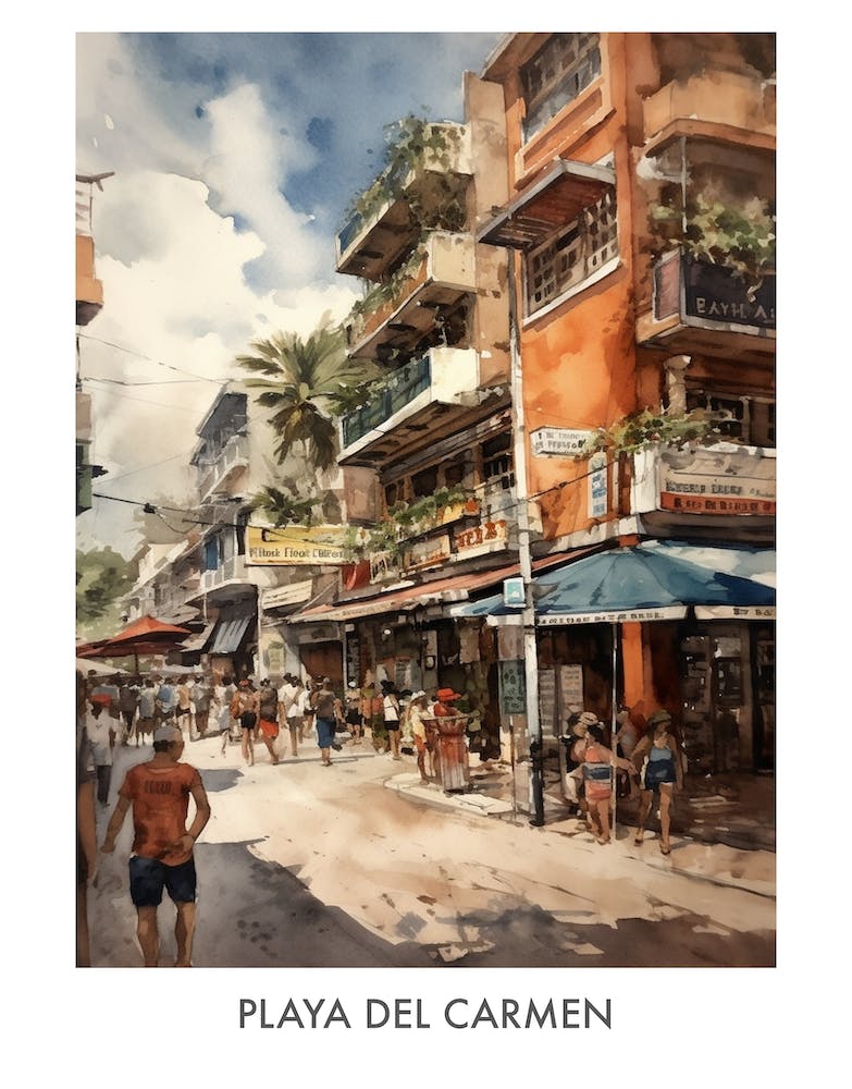 Playa Del Carmen Watercolor 4travel Poster