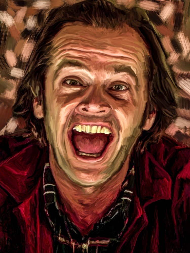 Painting of a jack nicholson laughing