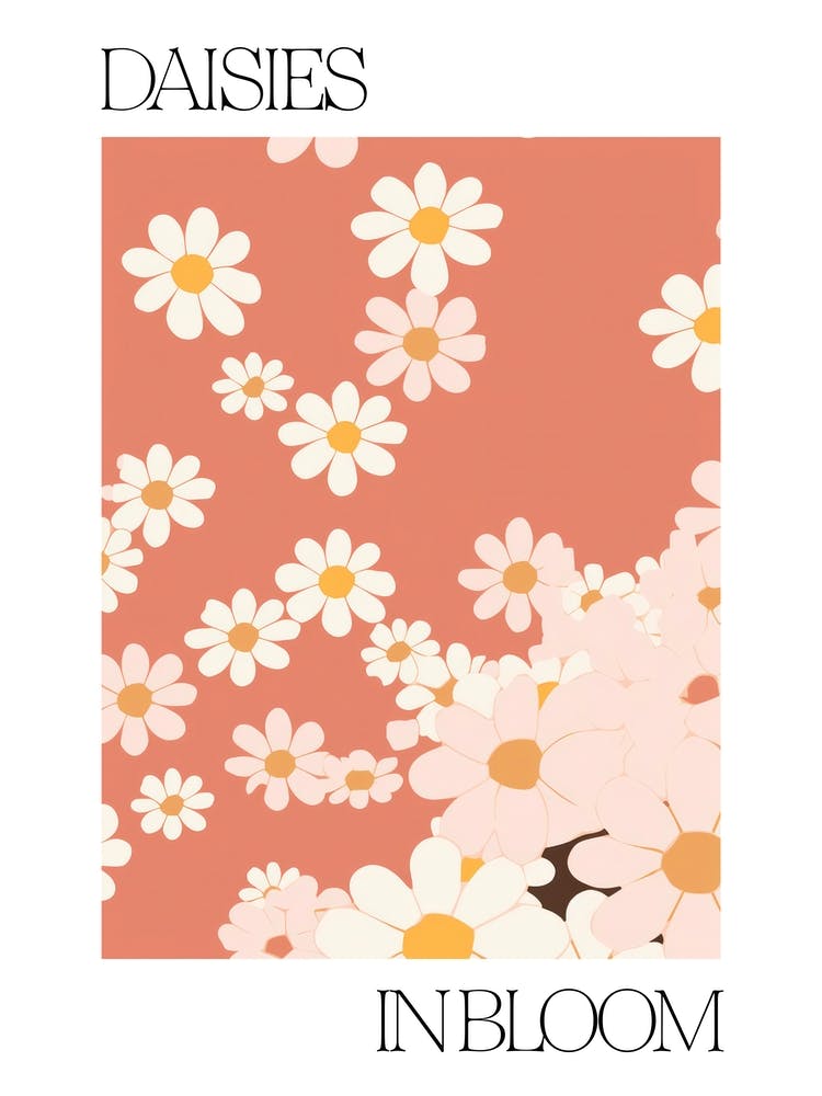 Daisies In Bloom Flowers Bold Illustration 4
