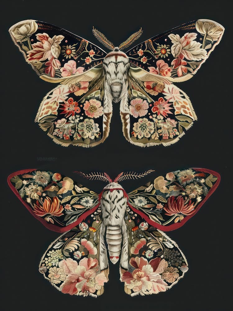 Night Butterflies William Morris Style 10