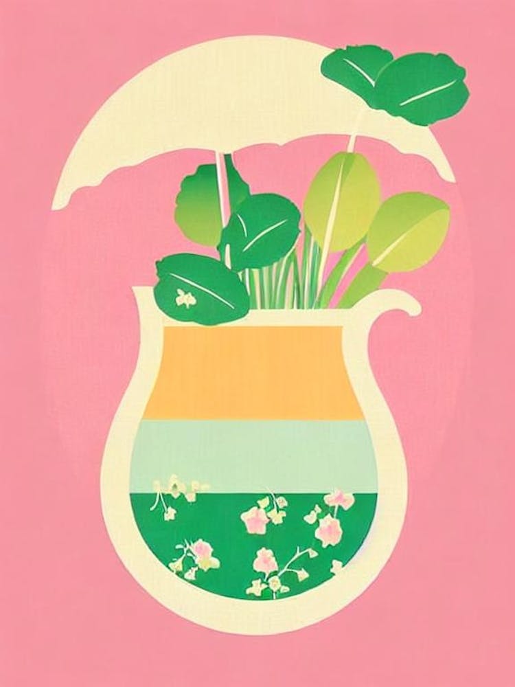 Japanese Slipper Retro Pink Cocktail Poster