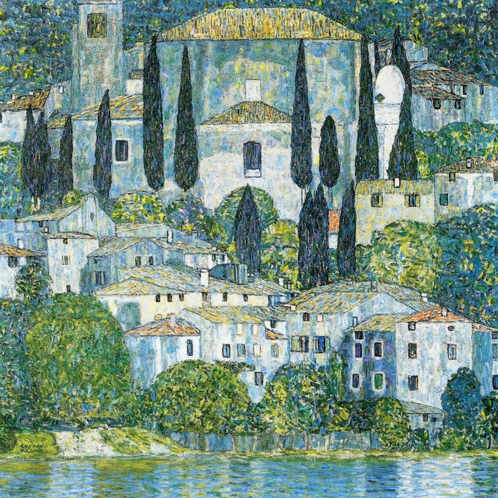 Gustav Klimt's Kirche in Cassone berühmtes Gemälde Das Land, das ich liebe