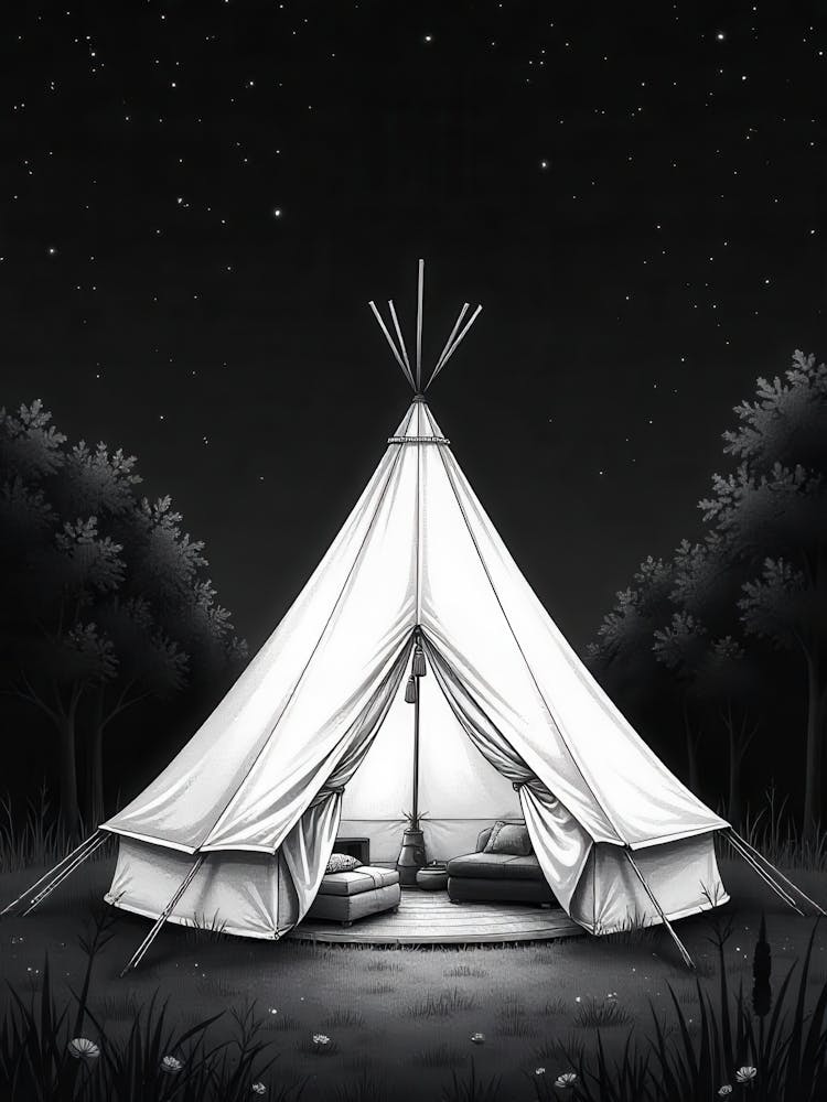 Teepee At Night