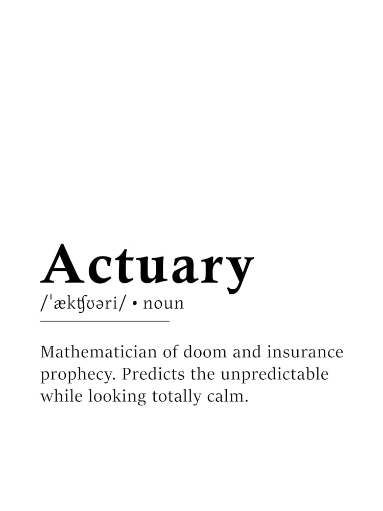 Actuary Definition Poster - Dictionary