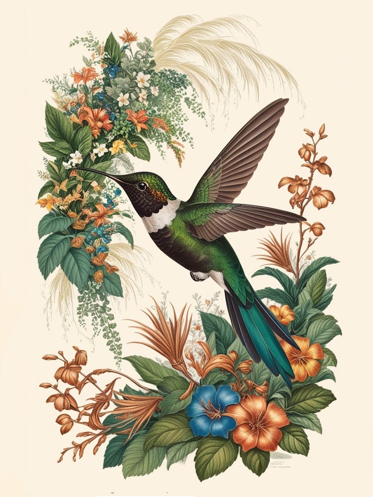 Hummingbird botanical flower beauty 4