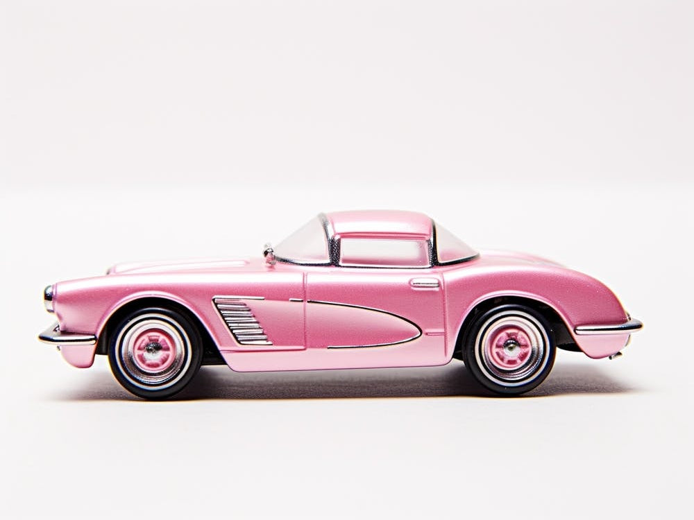 Toy Car 55 Corvette Pink 2