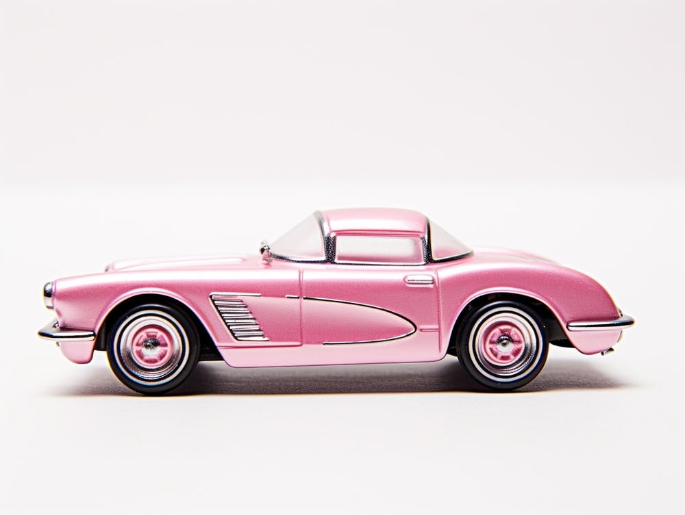 Toy Car 55 Corvette Pink 2