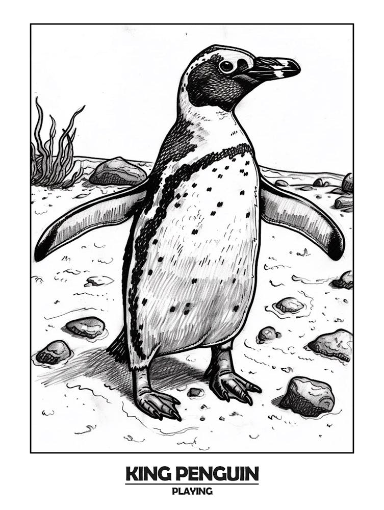 Penguin Playing Poster 6
