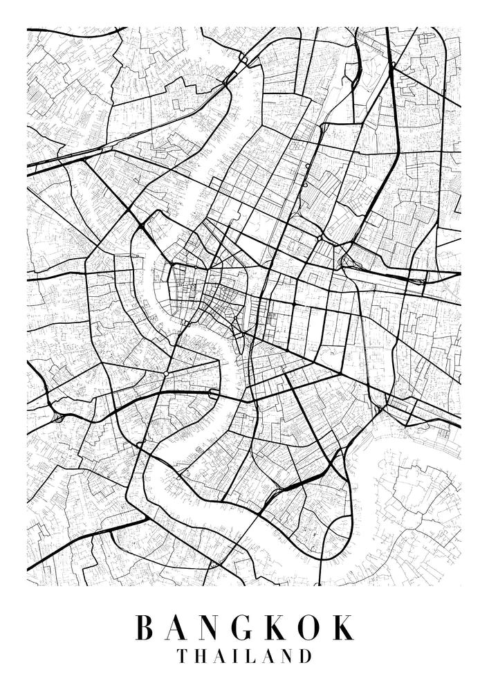 Bangkok Thailand Street Map Minimal