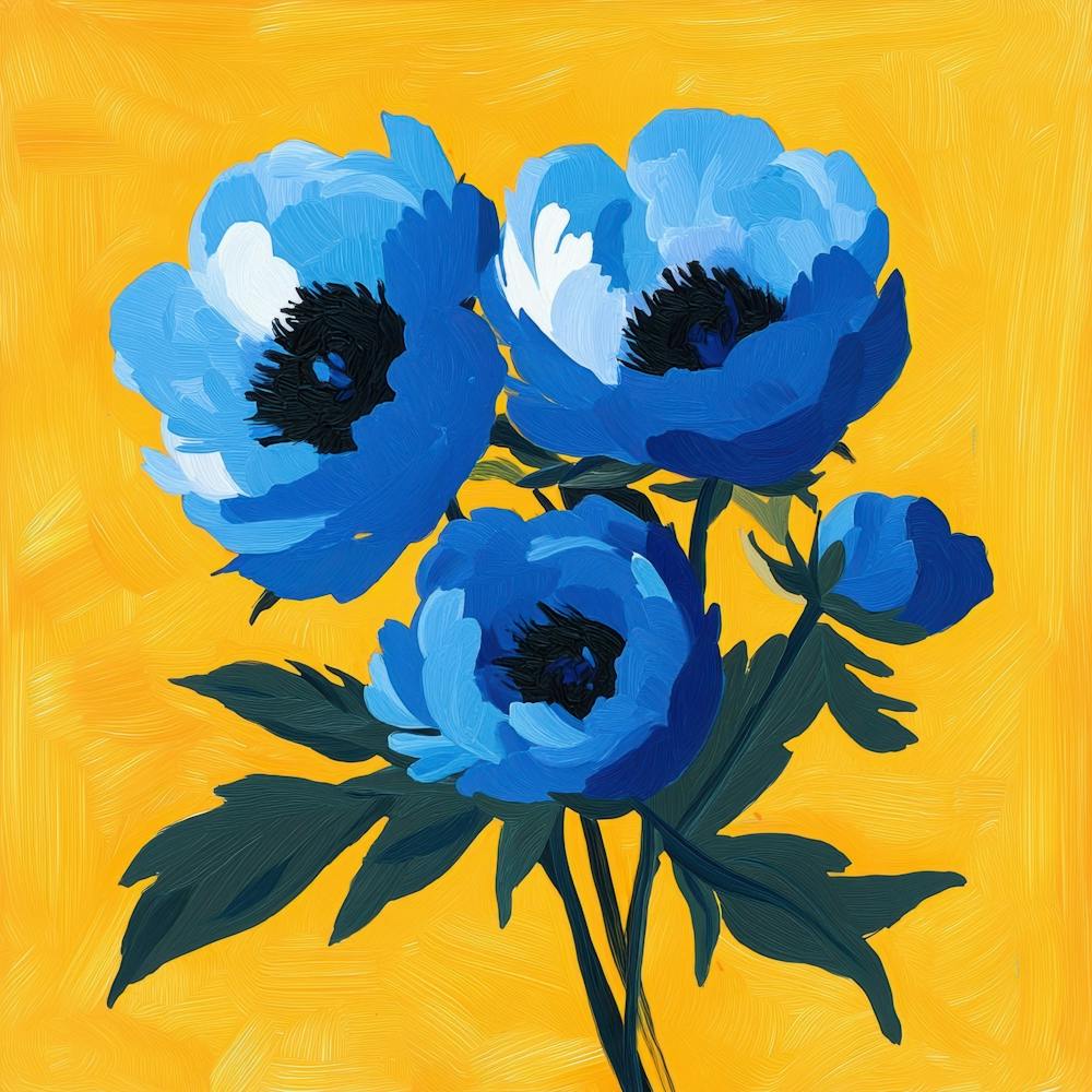 Blue Peonies 3