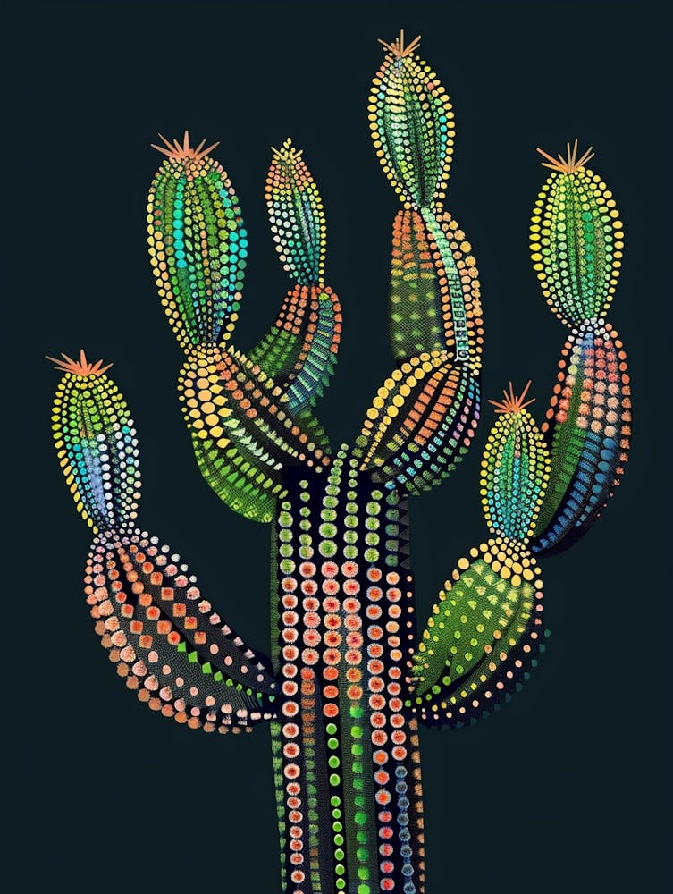 Peyote Cactus Minimalist Abstract Illustration 4