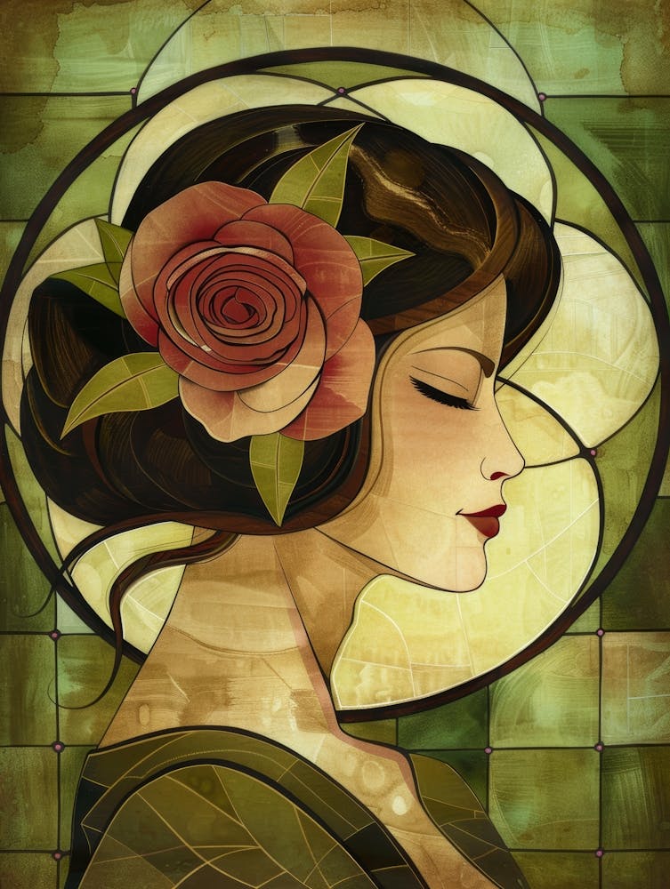 Deco Woman With Rose