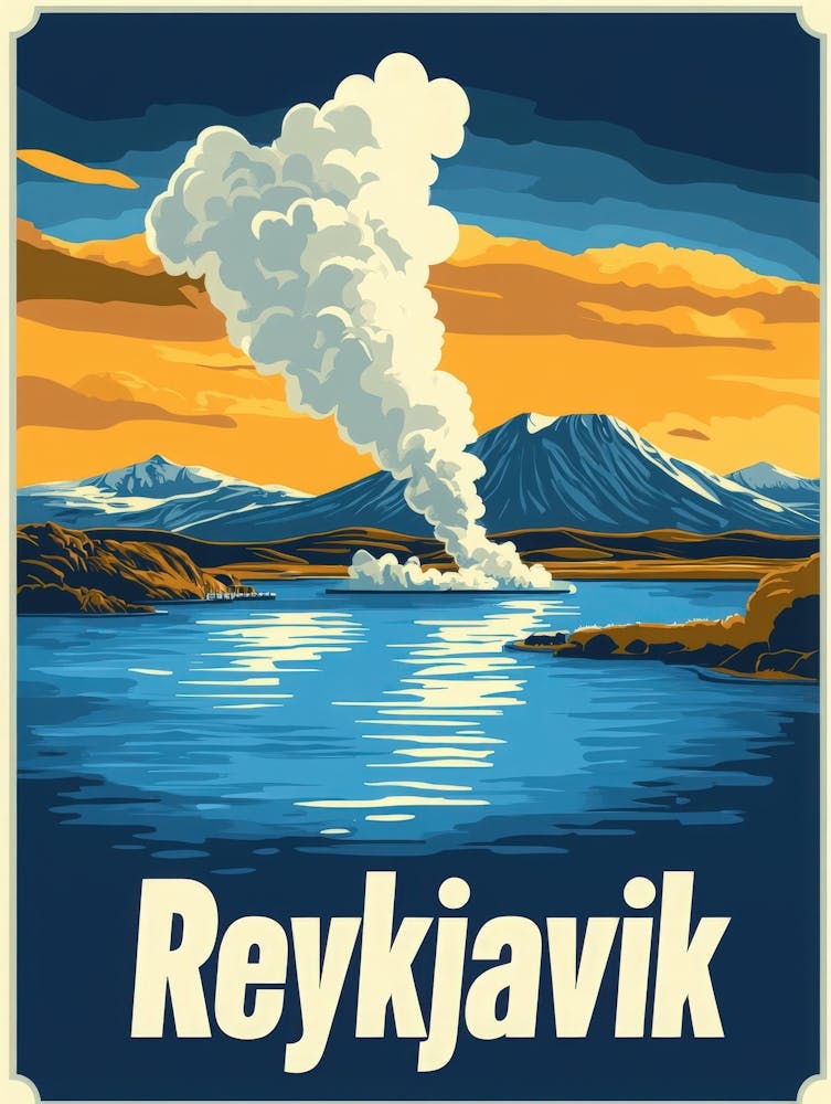 Aihrgdesign A Retro Travel Poster For Reykjavik Featuring The A60e9d07 D7e2 4ad5 Ae9b 4ab9c4a3f91c 2