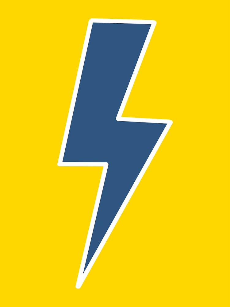 Yellow & Blue Lightning Bolt