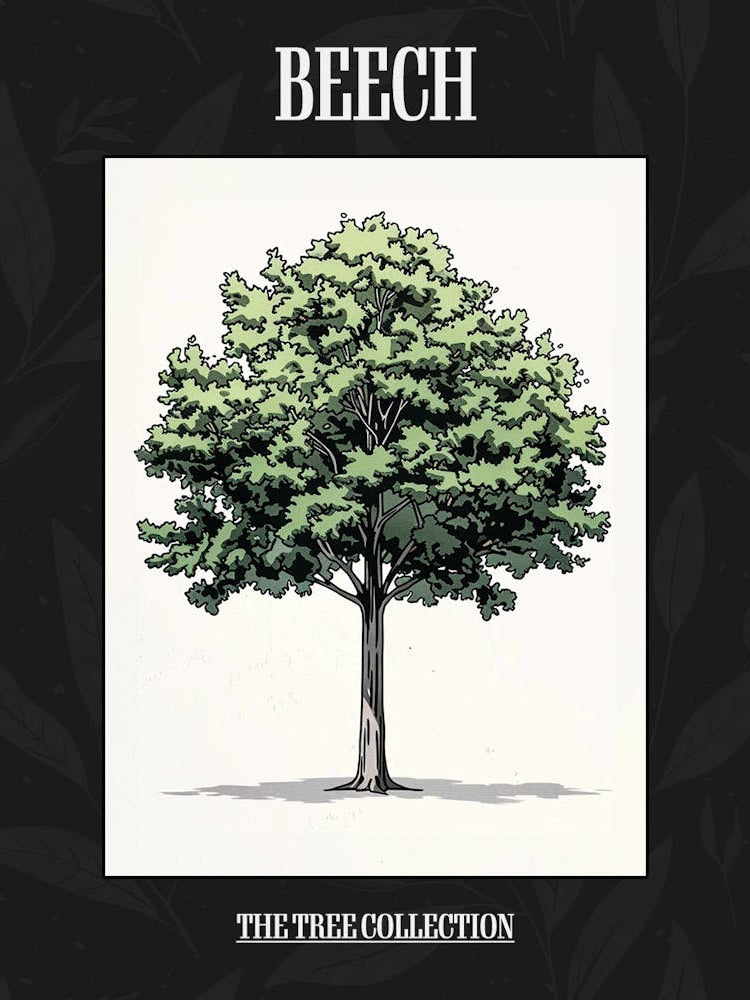 Beech Tree Pixel Illustration 3 Poster