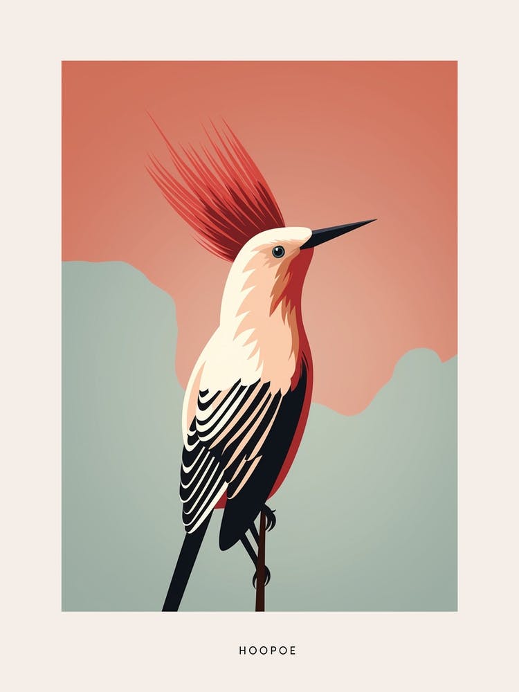 Minimalist Hoopoe 2 Bird Poster