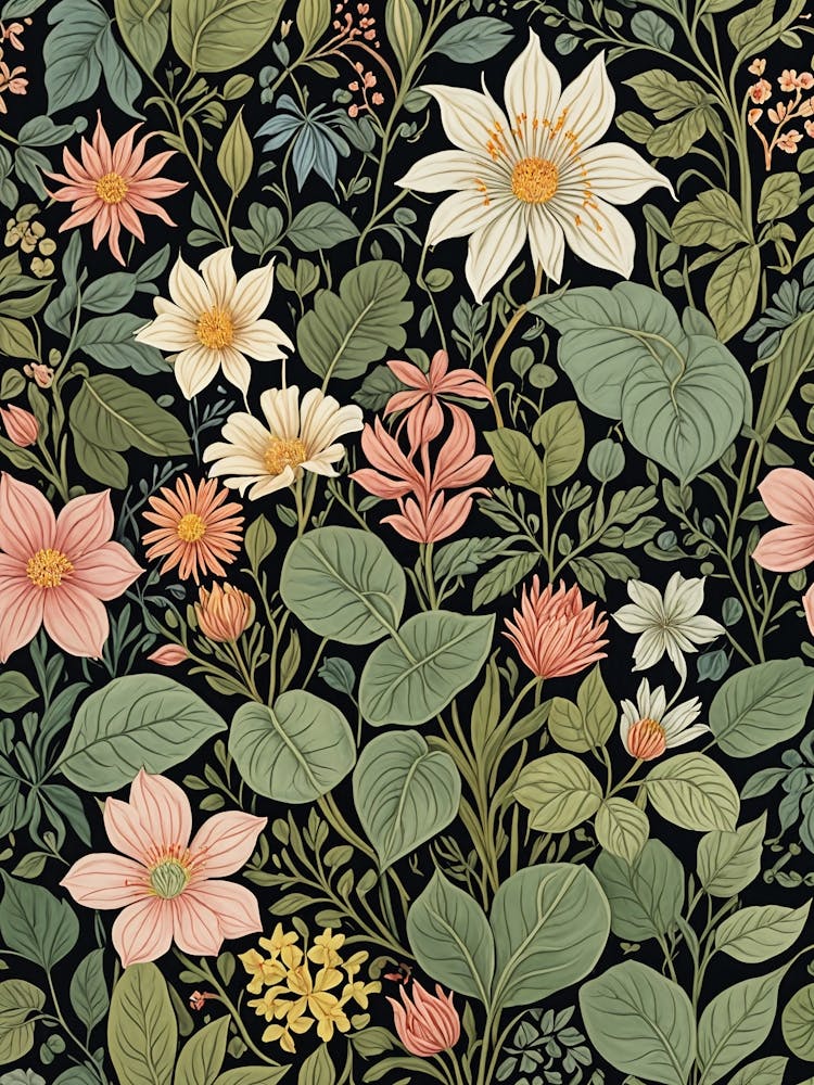 Floral on Dark Background