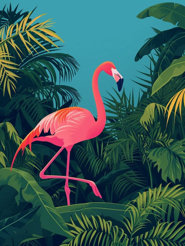 Greater Flamingo Italy Tropical Illustration 7