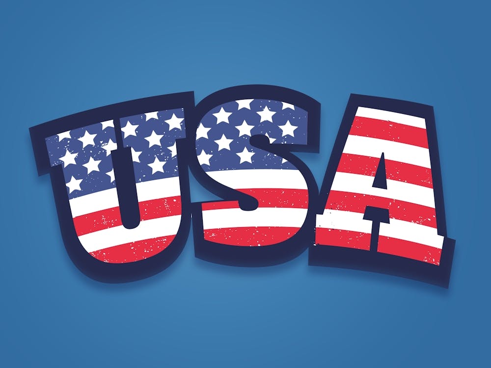 Usa Flag in vintage style.