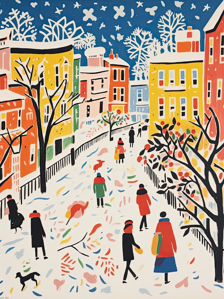 Winter Snow London Snow Illustration 4
