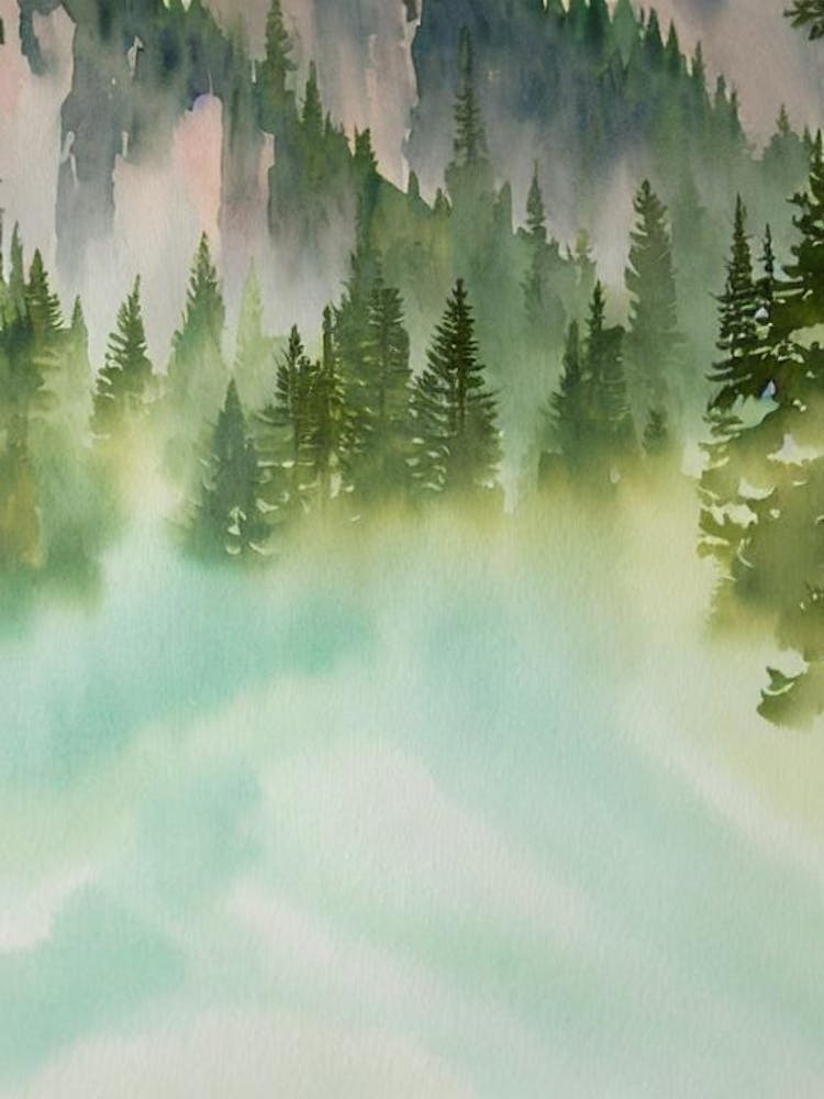 Grand Teton National Park United States Of America Water Colour Poster