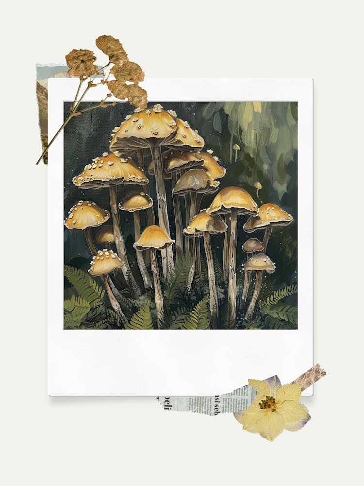 Scrapbook Mushrooms Fairycore Painting 2