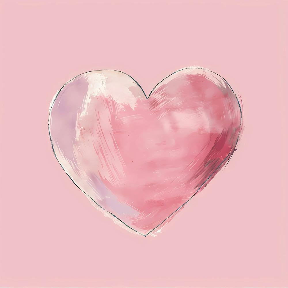 A Hand Drawn Pastel Minimalist Illustration Of A Heart 2