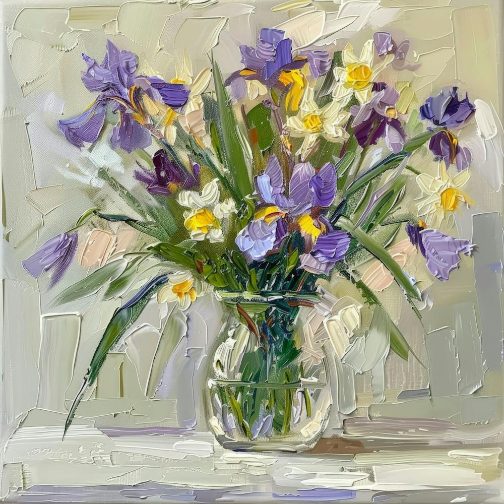 Irises In A Vase 1